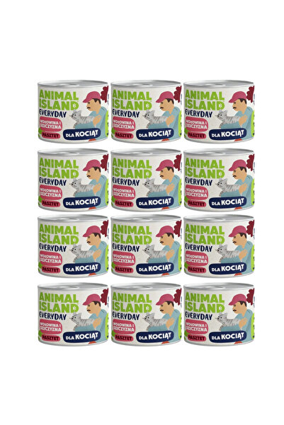 Other ANIMAL ISLAND Carne de vită/căprioară pentru pisicuțe 12x185g