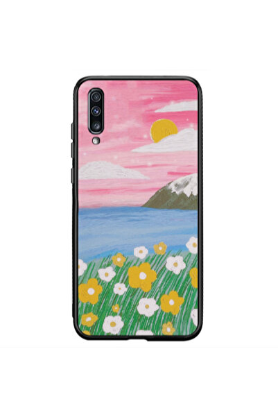 Other Samsung A70 Sun and Flowers Black Glossy Θήκη