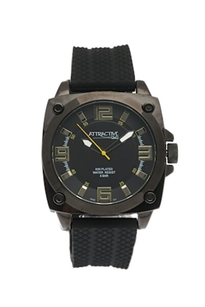 Q&Q , Watch with a silicone strap, water-resistant, Black