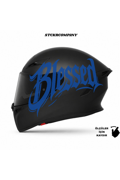 STCKRCO Blessed Kask Sticker – Motor Kaskı İçin Premium Yazı Kaligrafik Sticker