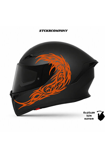 STCKRCO Tribal Wave Kask Sticker – Motor Kaskı İçin Premium Tribal Sticker - ...