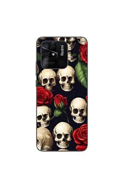 OEM Husa compatibila cu Xiaomi Redmi 10C Silicon Gel Tpu Model Skulls and Roses