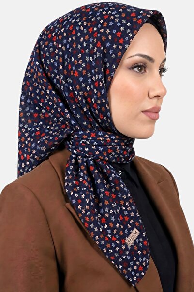 hadiora Women's Navy Blue Red Floral Patterned Stitched Writing Pad