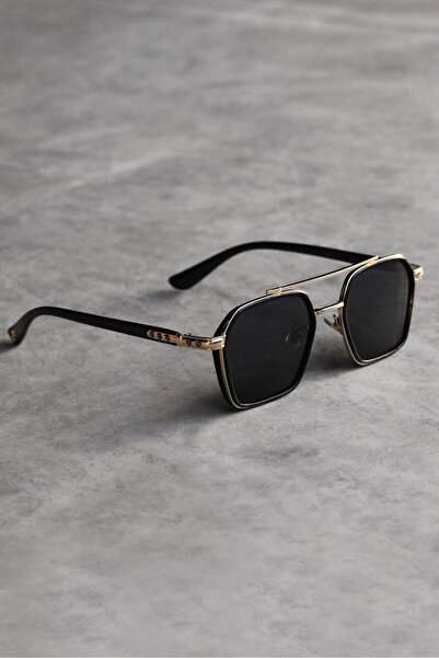 Roger Bacon Black-Gold Men's Sunglasses Pilot Model Uv400 Premium