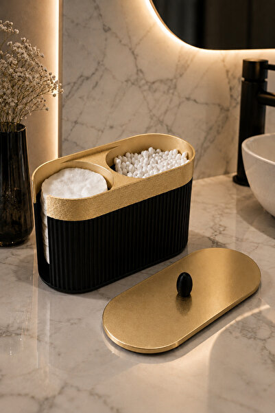 Arvella Studio Cotton Swab and Earbud Organizer – Bathroom Countertop Cotton ...
