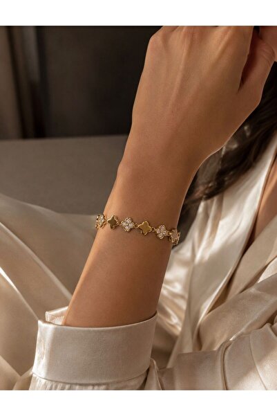 aurajewelery TAŞ DETAY YONCA BİLEKLİK CM 14K