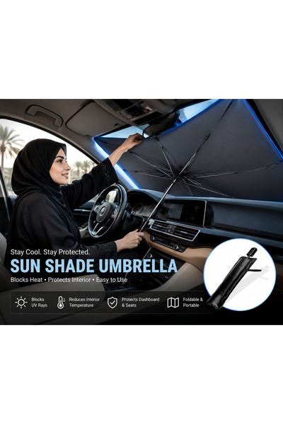 MOBİX Mumifoo Universal Car Windshield Sunshade Umbrella – Foldable UV Protec...