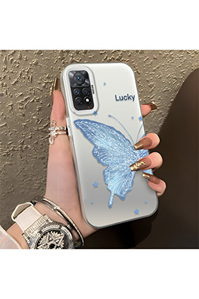 PATTERNOVA Redmi Note 11 Pro 4G/5G Uyumlu Nazarik Kelebek Desenli, Tam Kaplam...