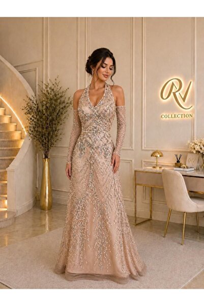 Baskouti dress فستان سهره كامل راقي مع ايادي مفصولة