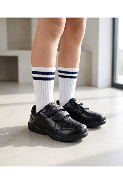 Generic Kids Black School Shoes – Lightweight Hook & Loop Velcro Uniform Shoe...
