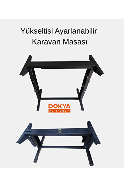 dokya dizayn Karavanlar ve Tekneler için Katlanır Masa Ayağı 35-70cm Siyah