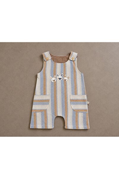 ZUZİ baby Erkek Bebek Tavşan Nakışlı Tulum Çıtçıtlı Zıbın Tulum