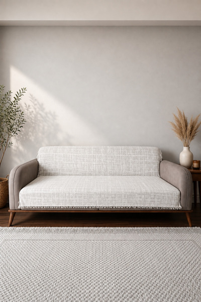 Hig Store Labirent Desen Modern Dokuma Koltuk Örtüsü Saçaklı Çekyat Kanepe Ör...