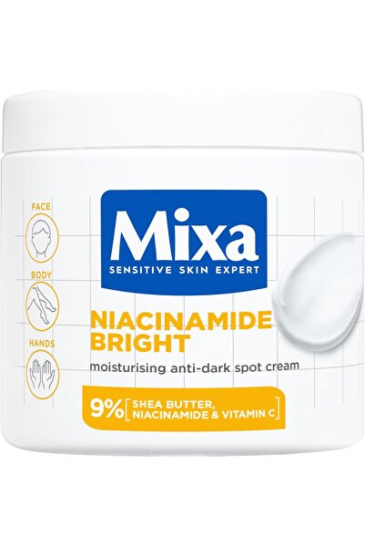 MİXA كريم نياسيناميد برايت مرطب مضاد للبقع الداكنة، للعناية بالجسم للون غير ا...