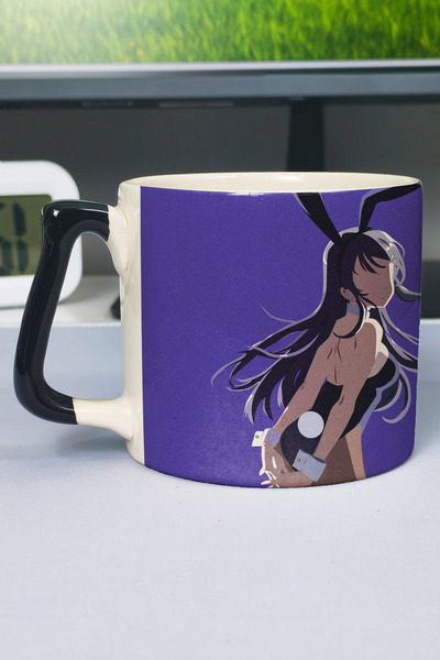 ZipZap كوب سيراميك فاخر مطبوع عليه رسومات أنمي من Seishun Buta Yarou wa Bunny...
