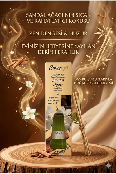 safestore Sandal Ağacı Bambu Çubuklu Oda Kokusu & Kalıcı Ev Parfümü