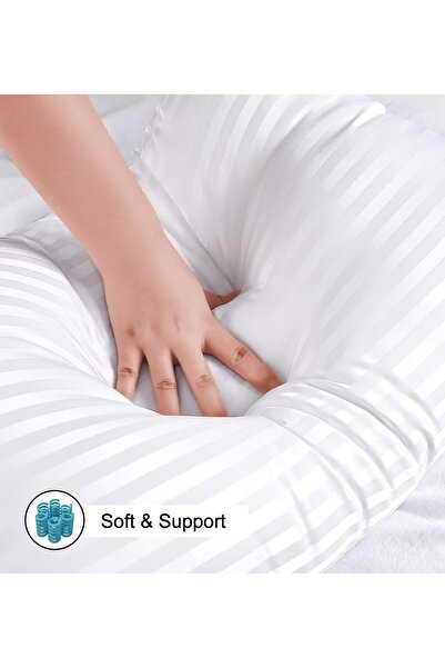 Kunzita Home 1 Hotel Striped Pillow 50*70 Microfiber Comfortable Head and Nec...