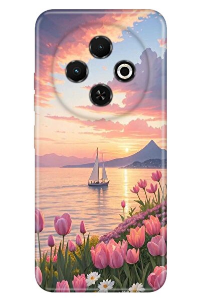 TECNO Spark 30C (KL5n) Kılıf Yelkenli Temalı Desenli Darbe Emici Silikon