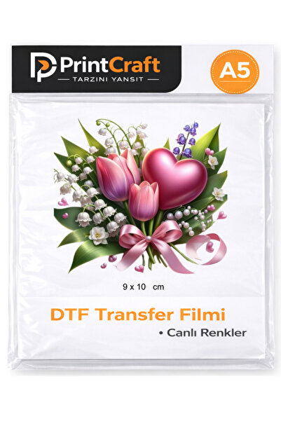 PRİNTCRAFT RENKLİ DÜŞLER ATÖLYESİ 9x10 cm Lale Buket Modeli Ütü ile Yapışan D...