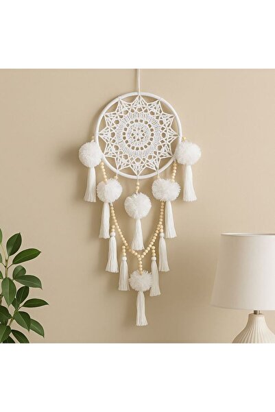 OEM Decorațiune de perete boho, Alb, 21 x 59, Fibre naturale, Decorativ , liv...