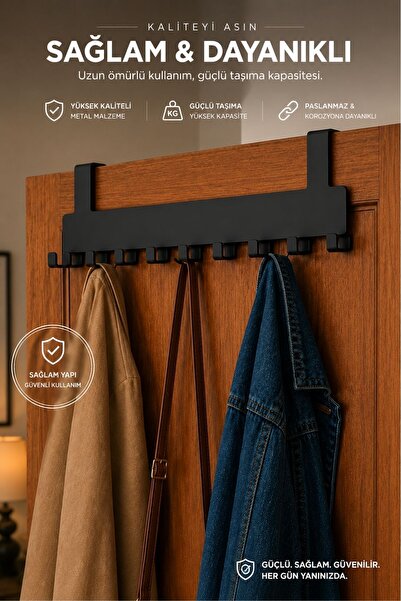 Capella Metal Kapı Arkası Askılık Bornoz Askısı Havlu Askısı Mutfak Banyo Ask...