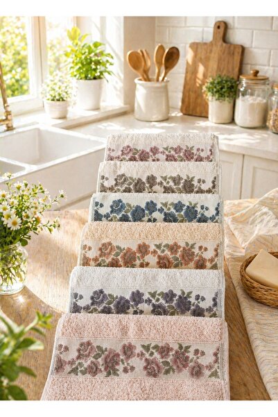 Bikaya Home Nurpak 30X50 Gülizar Kitchen Towel |   6 Pieces |   100% Cotton |...