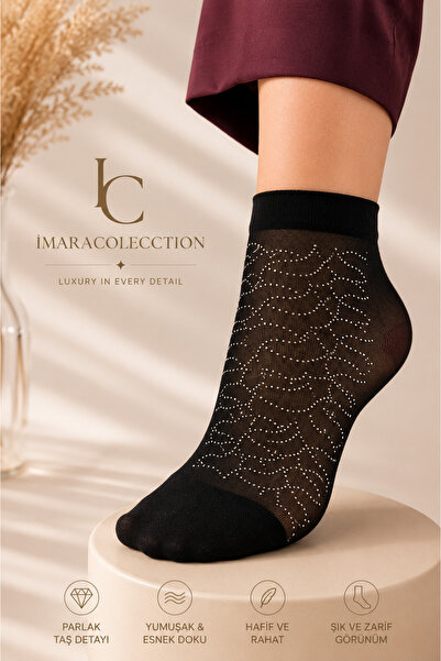 Store ✨ İMARACOLECCTION Taş Detaylı parfüm kokulu siyah sarmaşık Soket Çorap ✨