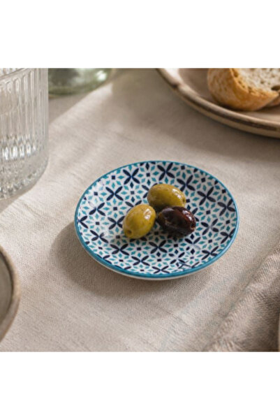 OEM Ceramic Dessert Plate with Geometric Pattern Ø15 cm