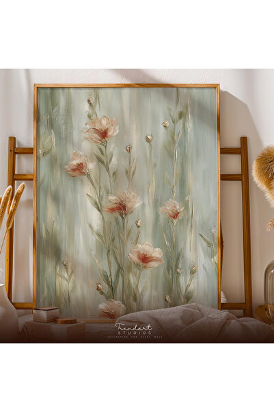 Tuba Decor One Piece Wooden Framed Painting Sage Green