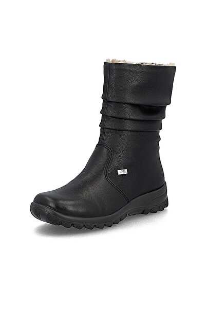 Rieker Cizme din piele ecologică, albe și impermeabile, negre Z7171-02