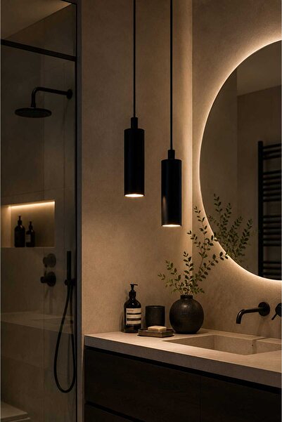 Sese Home Concept Dekoratif Metal Tavan Sarkıt Siyah Modern Avize 18 CM (Gün ...