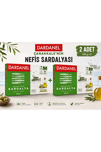 Dardanel 2 ADET X 125 GRAM Zeytinyağlı Çanakkale Sardalya