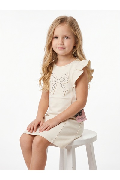 mycuess Girl's Oysho Bow and Stone Gilet Dress 2-5 Years
