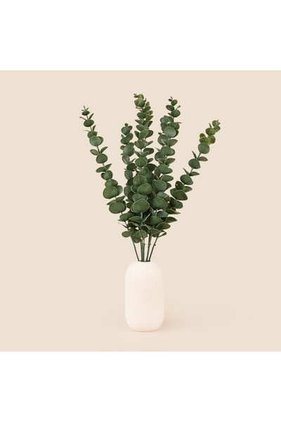 Evidea Deco Okaliptus 7'li Dal Çiçek - Yeşil - 47 cm