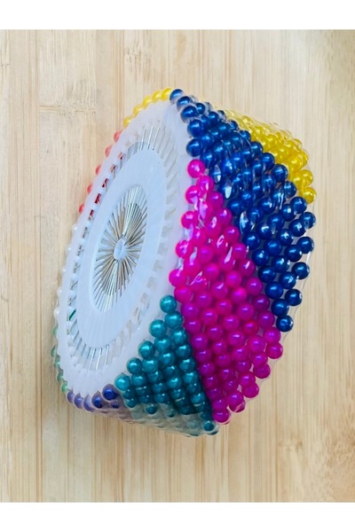 Öztürk Tuhafiye 480 Pieces of Colorful Ball Head Bulk Needles. 4X38Mm.