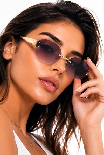 Nilu Moda New Season Round Purple Trend Model Sunglasses