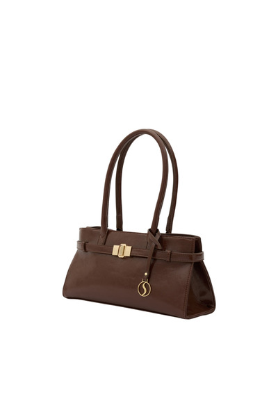 Santini Collection Bag Women's Shoulder Bag Handbag Baguette Bag Leather Casual, Stylish Brown Gold Evening Dress – Lyra