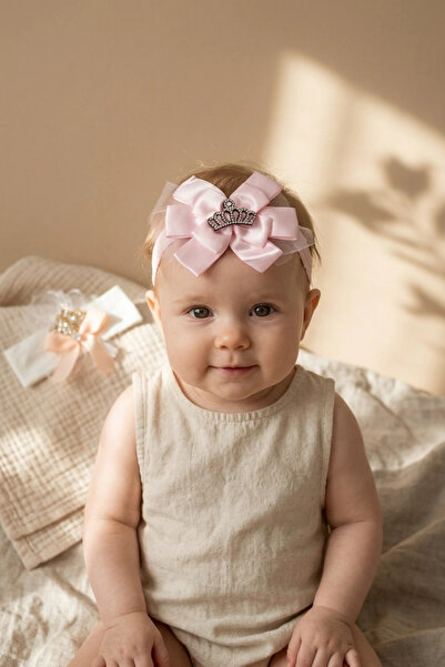 Babydonat Luxurious Stone Princess Crown Detailed Baby Hair Band Set - Specia...