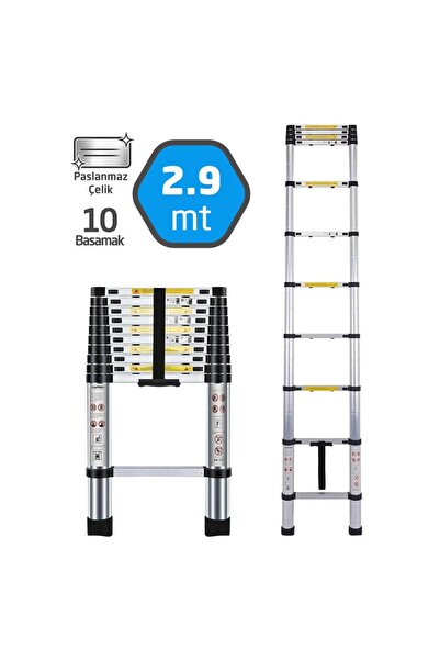 Titi 504331 Paslanmaz Çelik Teleskopik Merdiven 290 cm
