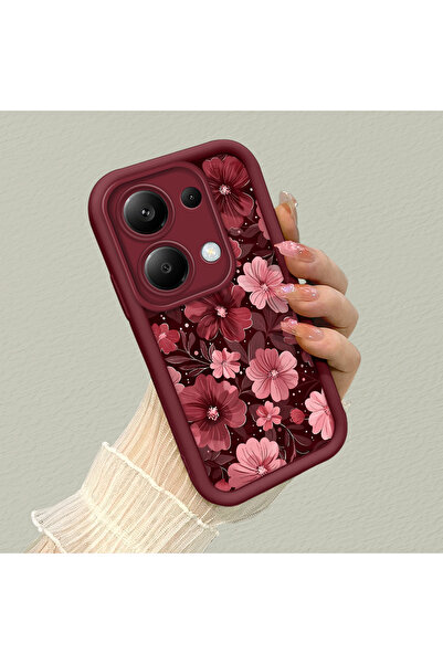 SLIMFELT Redmi Note 13 Pro 4G Uyumlu Yüksek Kaliteli Çiçek Desenli, Düşmeye D...