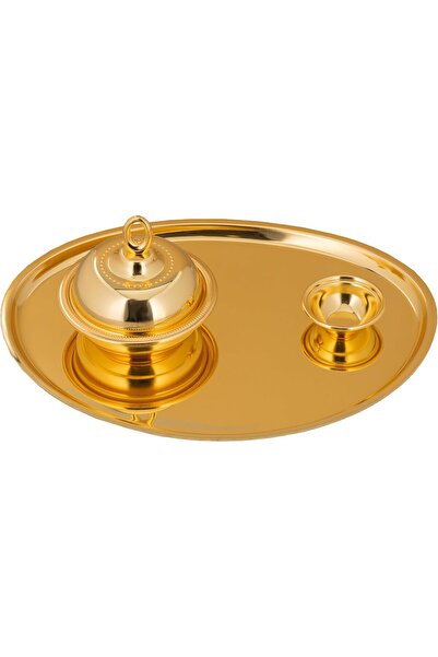 ALSAIF Ronak Serving Set, oval tray with date bowl and small bowl, 3 pieces, ...