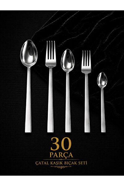 Karçiçeği Home 30 Parça Paslanmaz Çelik Çatal Kaşık Seti – 6 Kişilik Şık Sofr...