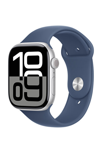 Apple Watch 10, GPS, Cellular, Carcasa Silver Aluminium Case 46mm, Denim Spor...