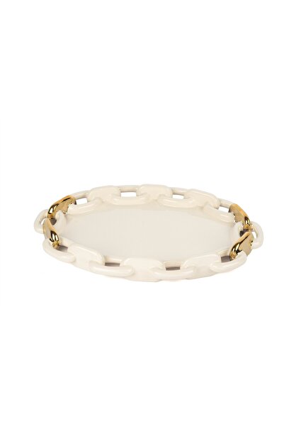 Mikasa Moor Krem Gold Oval Zincir Servis 37x27cm