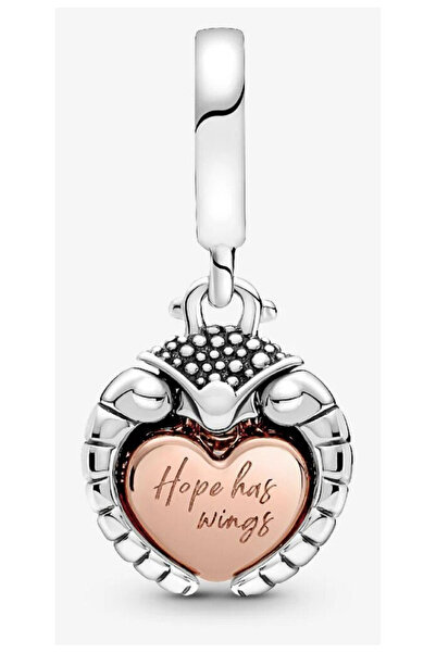 Pandora Charm Club 2022 cu buburuza si inima Hope has Wings - Argint 925