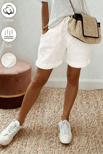 COOL TARZ Women's Comfortable Cut Summer Shorts with Elastic Waist and Pockets