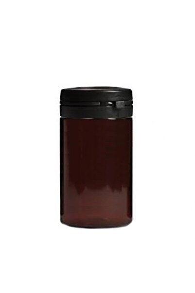 Herbstore.gr Βαζο πλαστικό pet καραμελέ Pill Jar 100ml με Μαύρο πώμα ασφαλείας