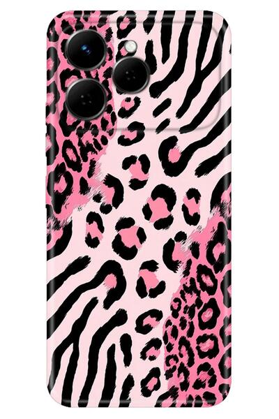 TECNO Spark 40 4G Kılıf London Leopard Temalı Desenli Darbe Emici Silikon