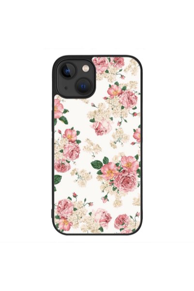 Other Apple iPhone 13 Mini Pink Flowers 2 Black Glossy Θήκη