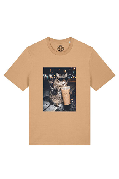 Cu Pisici Premium Organic Cotton T-Shirt -Rebel Cat, Unisex